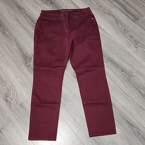 GUC Burgundy Chicos Girlfriend Slim Leg Ankle Pants - Picture 5 of 6